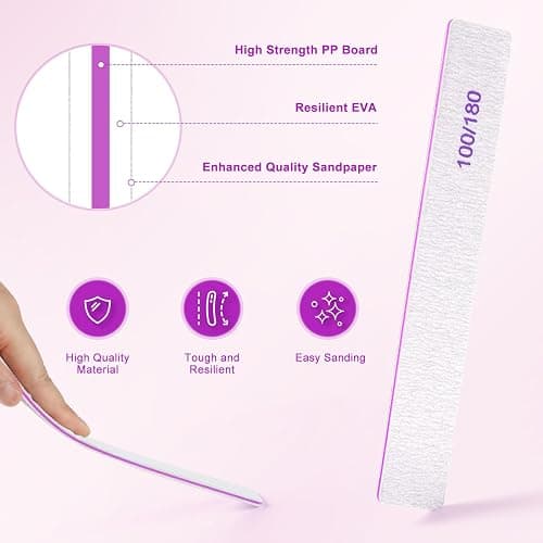 Ekrnlyi Nail Files (30 Pack), 100/180 Grit Double Sided Emery Boards for Natural & Acrylic Nails, Reusable Manicure for Women & Men, Professional Fingernail Filer & Lima de Uñas for Salon & Home Use thumbnail 4