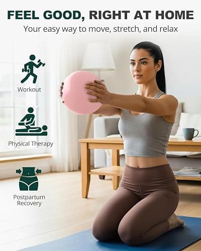Trideer 9-Inch Pilates Ball, Small Exercise Ball for Yoga, Core Training, Physical Therapy, Balance, Stability and Stretching Pilates Equipment with Inflation Straw thumbnail 2