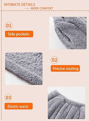 Peaceglad Mens Fluffy Coral Fleece Pajamas Set Pullover Pants Loose Plush Warm Loungewear Sleepwear thumbnail 4