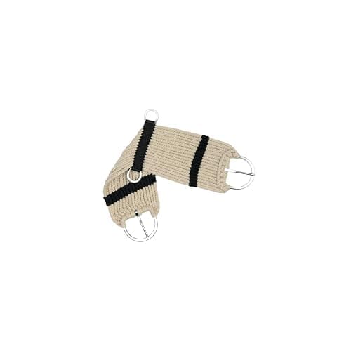 Weaver Equine Rayon 17 Strand Horse Cinch, Anti-Slip Saddle Cinch Girth with Flat Buckle, Western Horse Riding Supplies, ‎Tan/Black thumbnail 2