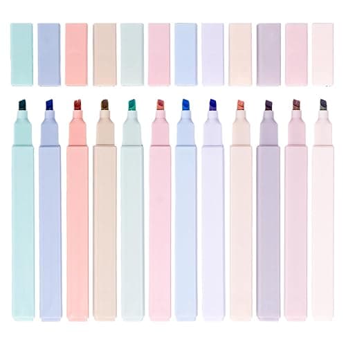 Ouksma Pastel Highlighters Set of 12, Soft Color Mild Highlighters, Eye-Friendly No Bleed Quick Dry Markers for Journaling, Note Taking, Aesthetic School & Office Supplies thumbnail 2