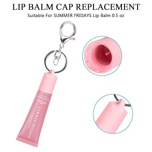 Rolitwils Keychain Holder for Lip Gloss Summer Fridays - Lip Balm Holder Keychain - Portable Lipgloss Case with Keyring thumbnail 2