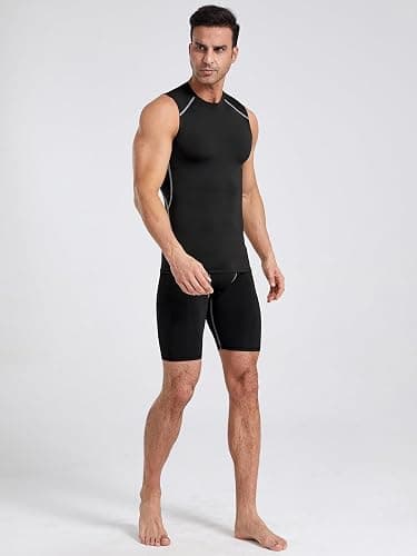 Celfaeree 4/5/6 Pack Athletic Sleeveless Shirts for Men Workout Tank Tops Compression Tank Top Gym Muscle Shirts for Running thumbnail 4
