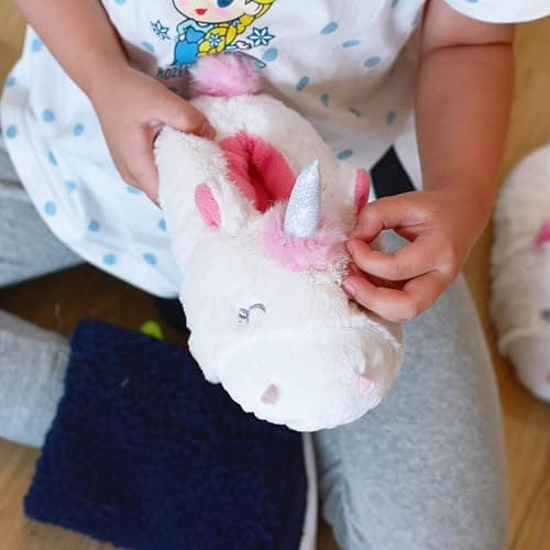 LA PLAGE Girls Unicorn Slippers for Toddler Kid Comfortable Wave-like Cozy Soft House Slippers for Toddler Girl thumbnail 2