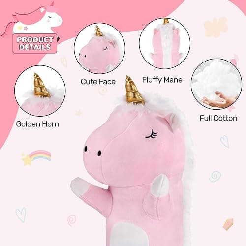 Unicorn Heating Pad for Period Cramps Menstrual Pain Relief, Portable Electric Heat Pads USB Powered, Cute Unicorn Toys Stuffed Animals Gifts, Funny Gift for Women Teen Girls Birthday Christmas thumbnail 2