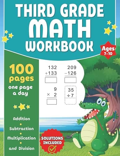 3rd Grade Math Workbook Addition,Subtraction,Multiplication and Division: 100 Pages ,2000 Exercises One Page A Day - Image 1