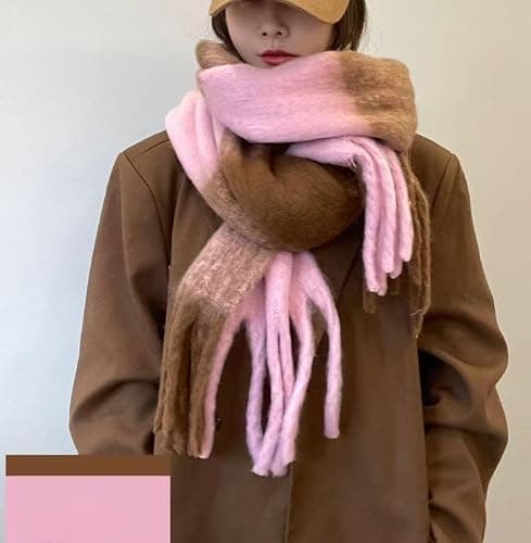 MININAI Women Chunky Plaid Scarf Oversized Big Grid Tassel Large Wrap Scarf Soft Fall Winter Thick Warm Shawl Scarves thumbnail 6