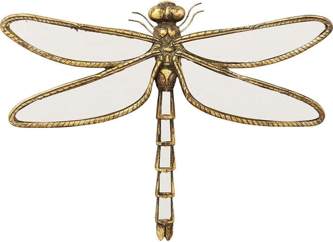 Dragonfly Mirror Wall Decor - Gold, Handmade Dragonflys Wall Decor, Creative Butterfly Mirror Glass WallDecor, Perfect for Victorian and European Themed Homes (Dragonfly) - Image 1