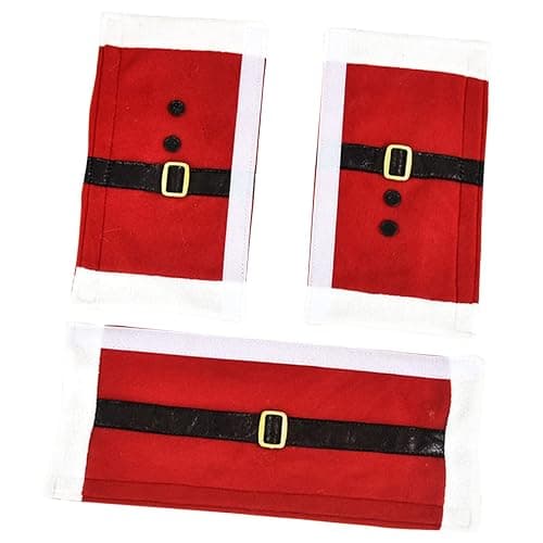 Angoily 3Pcs Christmas Refrigerator Door Handle Covers Festive Kitchen Appliance Decor Soft Brushed Cloth for Fridge Microwave More Keeps Handles Clean from Stains Fingerprints - Image 1