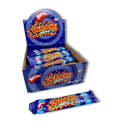 Wham Raspberry Chew Bars – Full Box of 60 Original Retro Sweets | Fizzy, Fruity, Tangy Candy Treats | British Nostalgic Favourites | Party Bag Fillers & Sweet Shop Bulk Box thumbnail 4