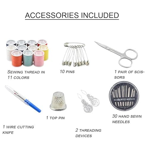 FAILOO mini Sewing Kit with Case, Sewing Supplies for Home Travel and Emergency, Mending Clothes, Includes Thread Spools, Needles, Scissors, Thimble Sewing Interest Home Sewing (11- Color - Pink) thumbnail 4