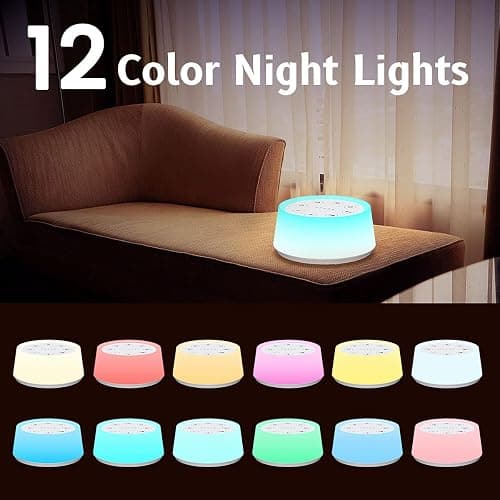 ColorsNoise Sound Machine and White Noise Machine with 30 Soothing Sounds with 12 Colors Baby Night Light with Memory Function (T-White) thumbnail 3