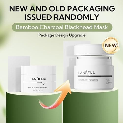 LANBENA 2.0 Blackhead Remover - 60 Pieces Peel Off Mask for Nose & Face, Nose Plants Pore Strips with Salicylic Acid, Blackhead Removal Kit 1.05oz thumbnail 2