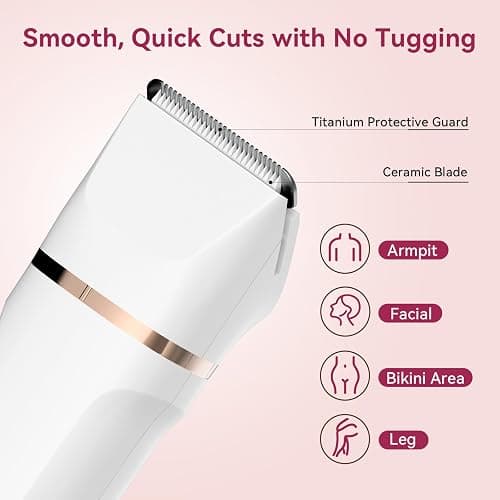 4-in-1 Electric Bikini Trimmer for Women - Painless Electric Razors for Facial/Body/Armpit/Pubic Hair, IPX7 Waterproof Replaceable Shaver Head & Nose Hair Trimmer for Travel, Gifts for Girlfriend Wife thumbnail 3