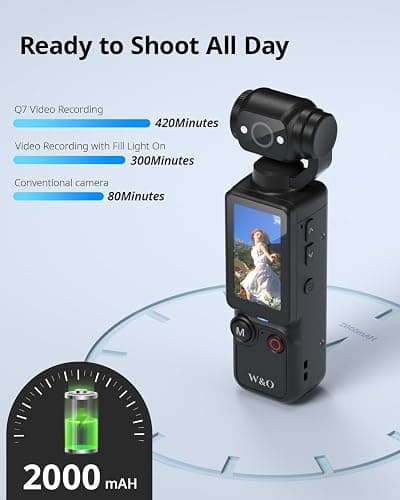CGXUED Vlogging Camera with 180° Rotating Lens, Pocket Body Camera with Audio & Video Recording, 7-Hour Battery, Handheld POV Cameras with 32GB Card, Easy One-Button Recording for Travel(Black) thumbnail 5