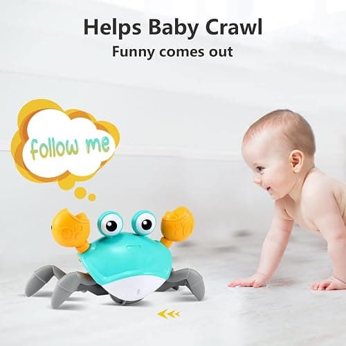 control future Crawling Crab Baby Toy - Infant Tummy Time Toys 3 4 5 6 7 8 9 10 11 12 Babies Boy 3-6 6-12 Learning Crawl 9-12 12-18 Walking Toddler 36 Months Old Music Development 1st Birthday Gifts thumbnail 7