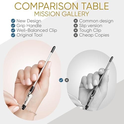 Mission Gallery Bracelet Helper Tool - Fastener Helper Tool for Bracelet, Necklace, Jewelry, Watch - Clip, Clasp Helper - Easy to Put on Yourself, Portable, Made of Metal, Silver thumbnail 6