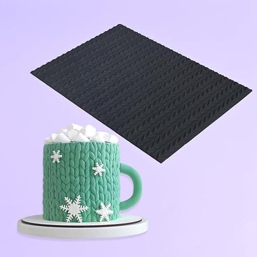 mostsom Silicone Lace Cake Molds Reusable Fondant Embossing Mats for Cake Decorating, Sweater Pattern, Cupcakes, Cookies, Chocolate - Food-Grade Non-Stick Baking Tools (C_ Sweater Pattern) thumbnail 6