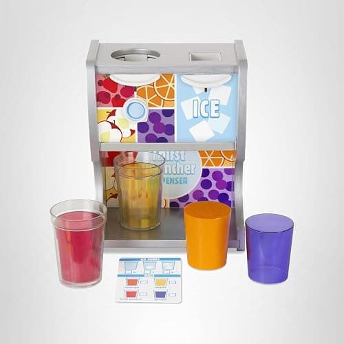 Melissa & Doug Thirst Quencher Wooden Drink Dispenser with Juice Inserts, Ice Cubes & Play Kitchen Accessories, Preschool Learning Toys for Girls & Boys 3+ - FSC Certified thumbnail 11