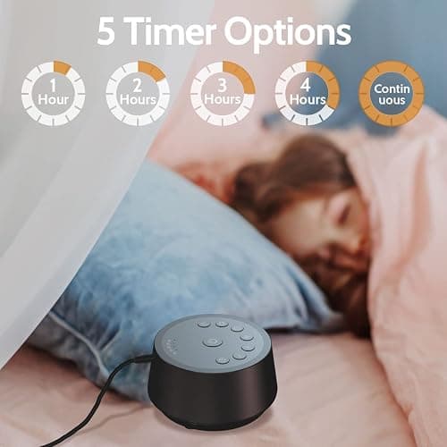 Color Noise Sound Machines with 25 Soothing Sounds Sleep White Noise Machine 32 Volume Levels 5 Timers and 4 Sound Categories and Memory Function for Home Office and Travel thumbnail 4