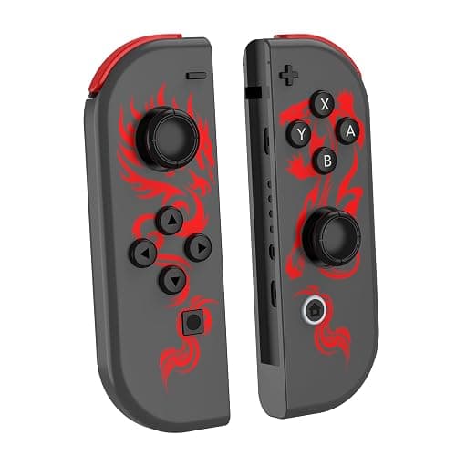 Kipylca Nintendo Switch Controller, Replacement for Switch Joycon, Switch Wireless Controllers with 6-Axis Gyro,Wake-up, Vibration, Screenshot, Red Dragon - Image 1