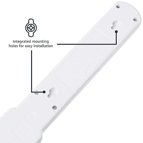 Amazon Basics Surge Protector Power Strip, 6-Outlet with 200J Protection, 2ft Extension Cord, Rectangle, White (2 Pack) thumbnail 3