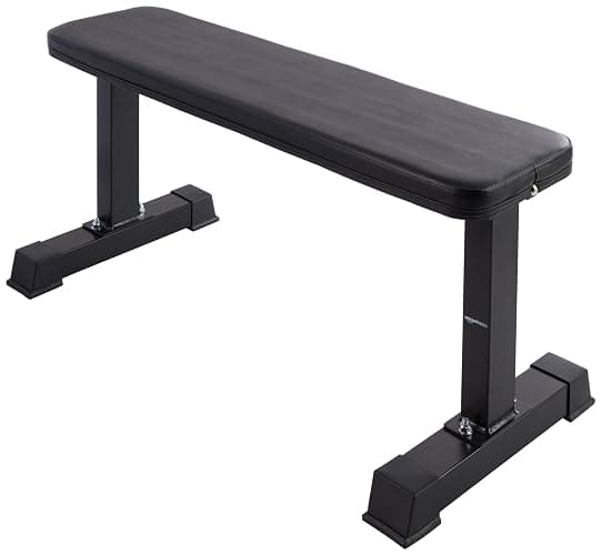 Amazon Basics Flat Weight Bench, Black - Image 1