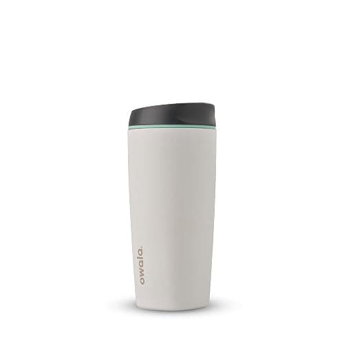 Owala SmoothSip Insulated Stainless Steel Coffee Tumbler, Reusable Iced Coffee Cup, Hot Coffee Travel Mug, BPA Free 20 oz, Gray (Cloudscape) - Image 1