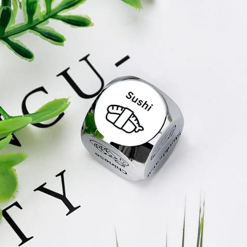 Stocking Stuffers for Men Women Adults: Steel Food Decision Dice Funny Gifts for Him Her Couple Girlfriend Boyfriend Husband Wife Christmas Anniversary Valentines Birthday Wedding Fathers Day thumbnail 4