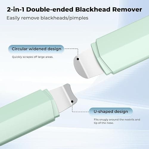 Blackhead Remover Tool Face Scrubber: PETYDOOT Double-Headed Face Spatula Skin Scrubber, Nose Pore Cleaner Blackhead Remover for Facial Deep Cleansing Skin Care Tool for Men & Women (Green) thumbnail 3