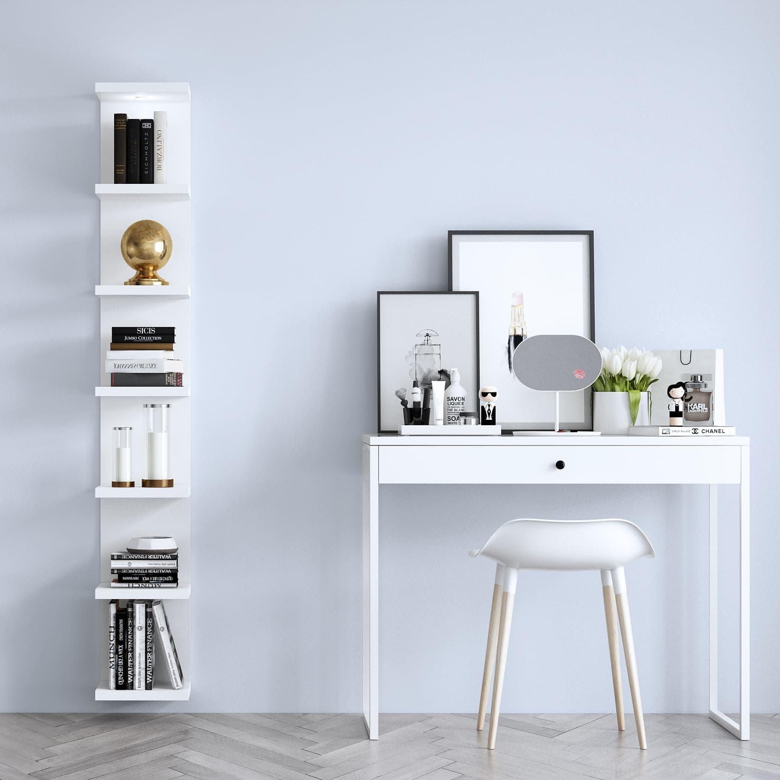 LitaEther Versatile 7 Tier Wall Shelf Unit,White Lack Wall Shelf,Display Floating Shelf with LED Remote Control Light thumbnail 6