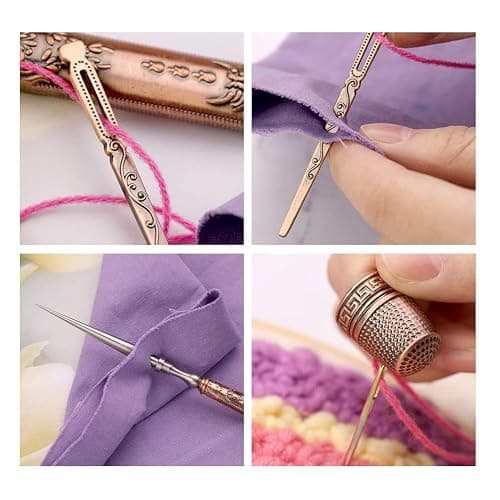 BUTUZE Embroidery Scissors Kit, European Antique Vintage Sewing Kit, Complete Vintage Sewing Tools with Embroidery Scissors,Original Case,Sewing Needle Case, Awl for Sewing, Craft, Needlework thumbnail 7