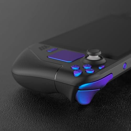 eXtremeRate Chameleon Purple Blue Replacement Full Set Buttons for Steam Deck, DIY Custom ABXY D-pad Trackpad Bumpers Triggers Buttons Sets for Steam Deck LCD Handheld Console - Console NOT Included thumbnail 5