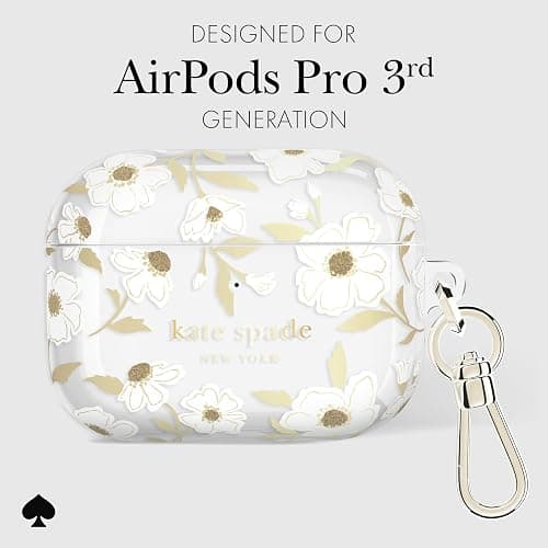 Kate Spade New York AirPods Pro 3 Protective Case with Keychain Ring Clip - Sunshine Floral, Compatible with AirPods Pro 3rd Generation thumbnail 6