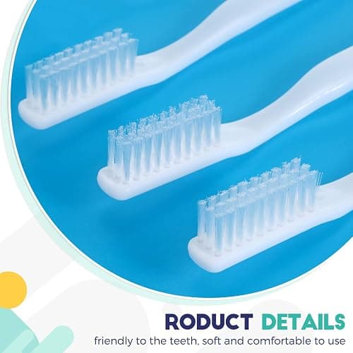Chengu 200 Pcs Toothbrush Bulk Disposable, Individually Wrapped,White | Disposable Toothbrush for Hotels Donations Guests Adults, Individually Wrapped Tooth Brushes with Soft Bristle, Single Use thumbnail 3