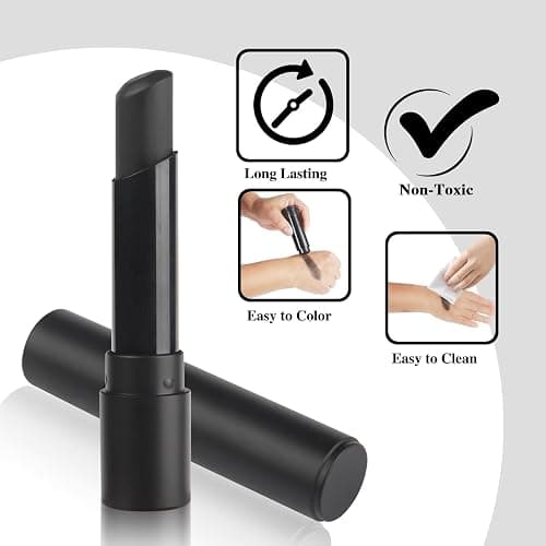 MEICOLY 3Pcs Black Face Body Paint Stick,Waterproof Eye Black Baseball/Softball/Football,Body Paint for Adults and Kids,Face Paint for Cat Halloween Zombie Skull Skeleton Clown Cosplay Makeup thumbnail 2