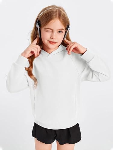 Meikulo Girls' Hoodies Sweatshirts Long Sleeve Casual Lightweight Pullover Tops with Pockets 4-15 Years thumbnail 2