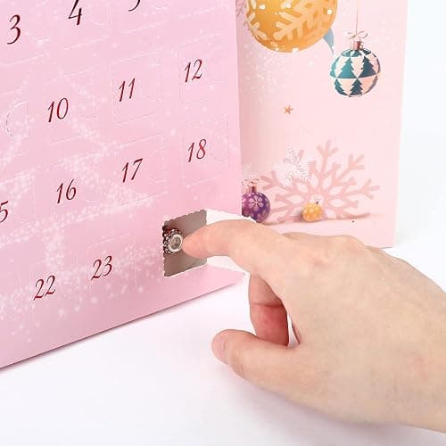 Naler Advent Calendars 2025, Advent Jewelry Pendant Charms Gift for Girls Women DIY Fashion Bracelet Necklace Xmas Countdown Countdown Calendar Gifts, Pink thumbnail 5