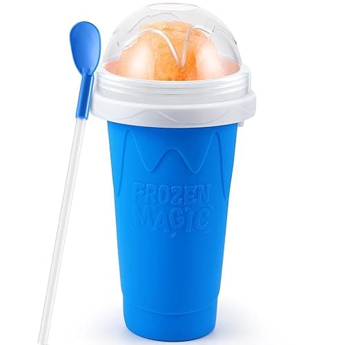 Tgosomt Slushy Cup, TIK TOK Frozen Magic Slushie Maker Cup Squeeze,Ice Cream Make,Cool Fun Stuff Things Gadgets (Blue) - Blue