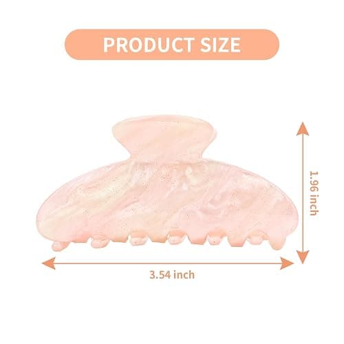 ACO-UINT 2 Pack Hair Claw Clips for Women Acrylic Claw Clips for Thick Hair Non-slip Clip for Hair Large Claws Hair Accessories for Women and Girls（White&Pink thumbnail 2