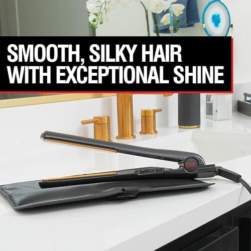 CHI Tourmaline Ceramic Series Flat Iron, Hair Straightener For Silky Smooth Hair, Ideal For Straightening Or Curling Hair, 1" Iron, Onyx Black thumbnail 4