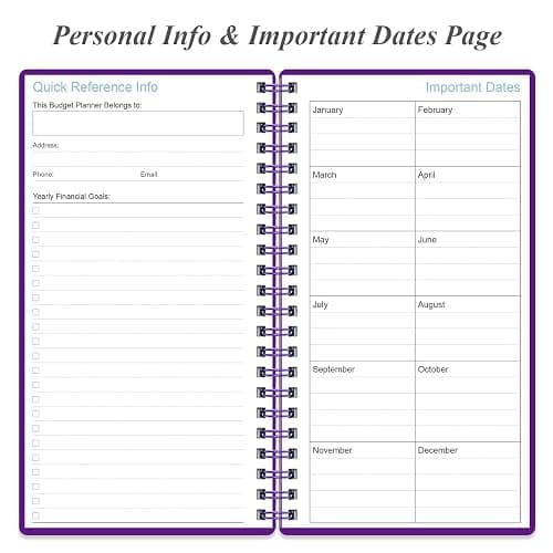 Budget Planner - A6 Expense Budget Tracker, Budget Books for Ledger Book, Money Organizer for Wallet, 3.75" x 6.75", Purple thumbnail 5