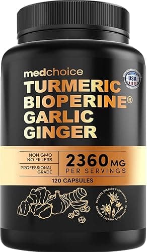 4-in-1 Turmeric and Garlic Supplements with Bioperine 2360 mg (120 ct) Turmeric Ginger Root Capsules with Garlic - Turmeric Curcumin with Black Pepper for Joint, Digestion & Immune Support (Pack of 1) - Image 1