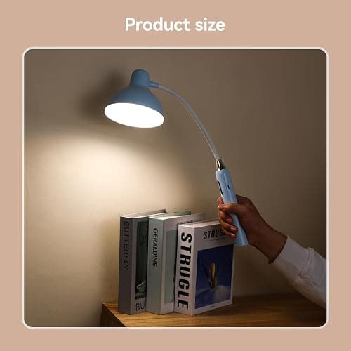 VAVOFO Wireless LED Desk Lamp with Touch Control - Adjustable 2700-7000K Color Temperature, 700LM Brightness, 360° Flexible Gooseneck, USB-C Charging, 2.5hrs Cordless Use (Blue) thumbnail 8