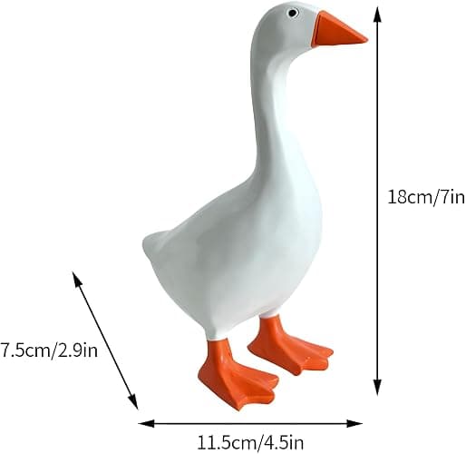 Desk Goose 7 Inches Desktop Goose Statue with Magnetic Beak, Funny Office Decor & Cute Home Desk Decoration Valentine's Day Gift for Women thumbnail 3