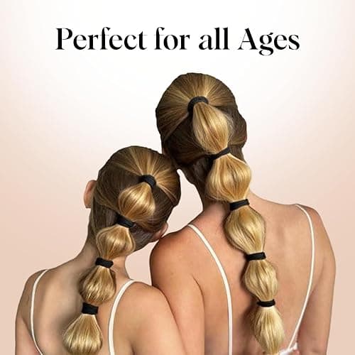 Kitsch Nylon Hair Ties No Damage - Stretchable Elastics for Strong All-Day Hold, Ponytail Holders | Hair Accessories for Women & Girls | Ideal Gifts for Women - Black, 12 Pcs thumbnail 7