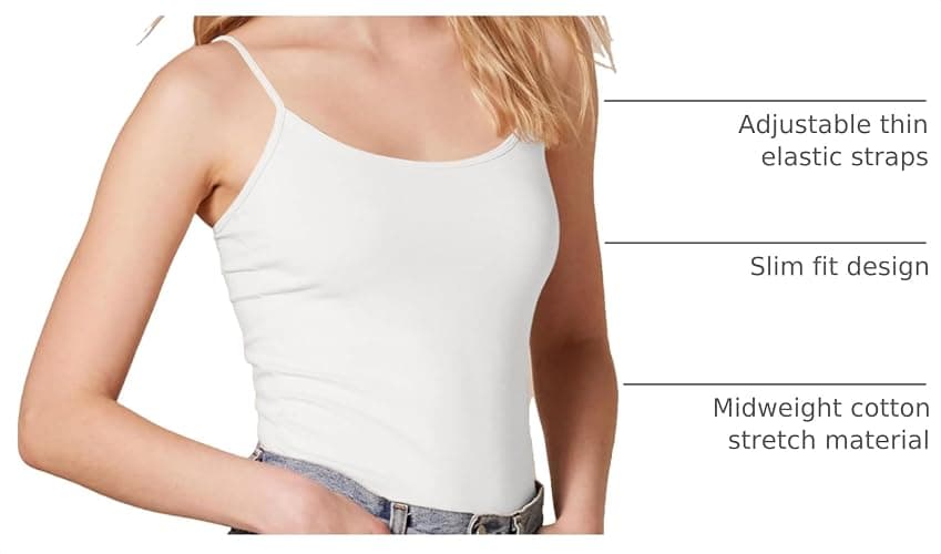 Amazon Essentials Women's Slim-Fit Camisole for Layering and Everyday Wear, Pack of 4 thumbnail 4