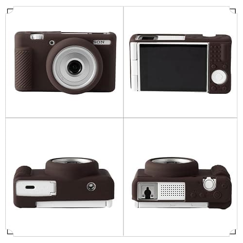 SZHSYJY Camera Case for Sony ZV-1F/ ZV-1 II/ZV-1M2 Digital Camera,ZV1F Soft Silicone Protective Bag,Anti-Scratch Slim Fit Soft Sleeve with ZV1 F Screen Protector and Strap Wrist. (Brown) thumbnail 3