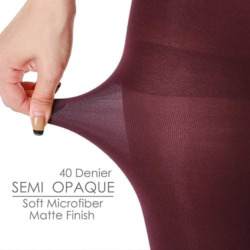 G&Y 2 Pairs Semi Opaque Tights for Women - 40D Microfiber Control Top Pantyhose thumbnail 3