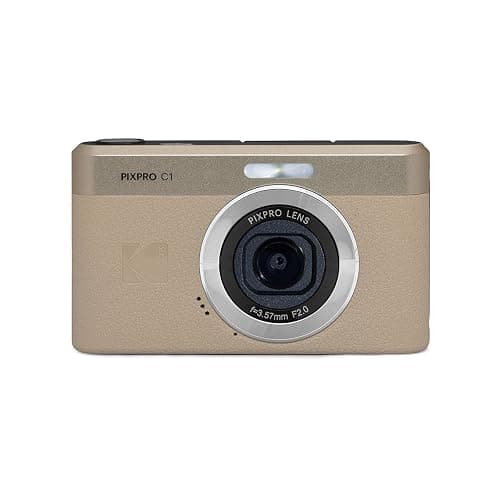 Kodak PIXPRO C1 Friendly Zoom Digital Camera - 13MP Compact Point and Shoot with 2.8” 180° Tilt LCD Flip Screen, Retro Vintage Design with 4X Zoom and 1080P Full HD Video for Travel, Vlogging, Tan - Image 1